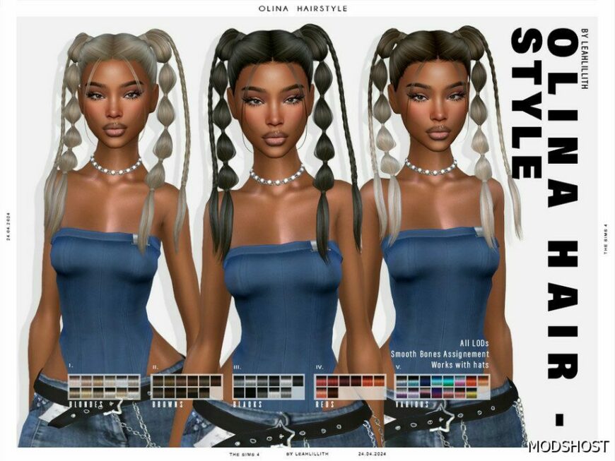 Sims 4 Female Mod: Olina Hairstyle (Featured)