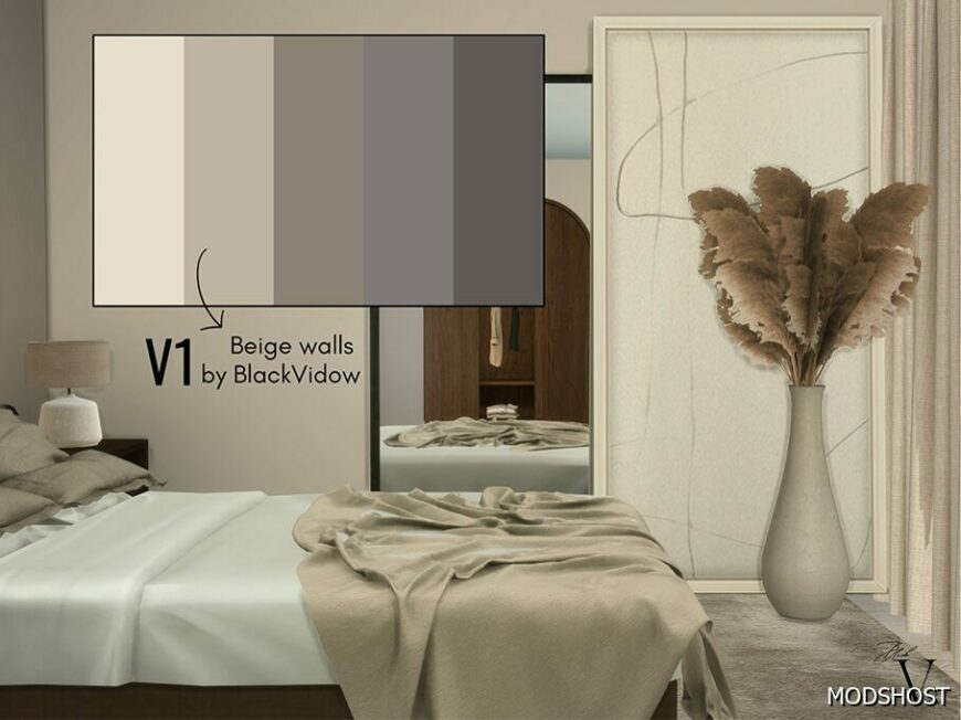 Sims 4 Mod: Beige Walls V1 (Featured)