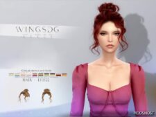 Sims 4 Wings EF0522 Curled Bangs and Buns mod