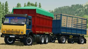 FS22 Kamaz Truck Mod: 55102 & Nefaz 8560 Trailer (Featured)