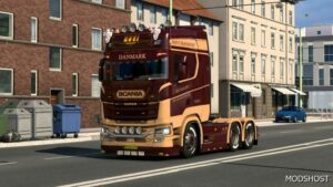 ETS2 Scania 2016 R_S Bordeaux Red & Beige Truck Skin Only mod