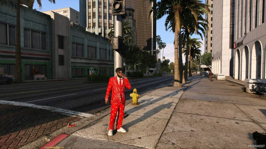 GTA 5 Player Mod: Bloods Suit (FOR Frank) V1.2 (Featured)