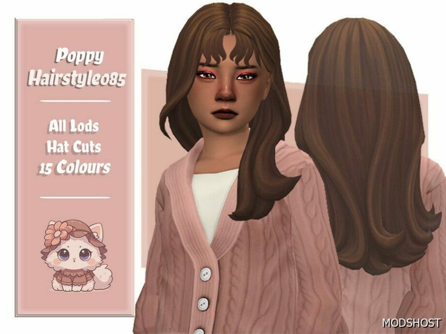 Sims 4 Poppy Hairstyle Children mod