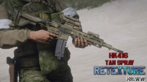 GTA 5 HK416 Worn TAN Retexture mod