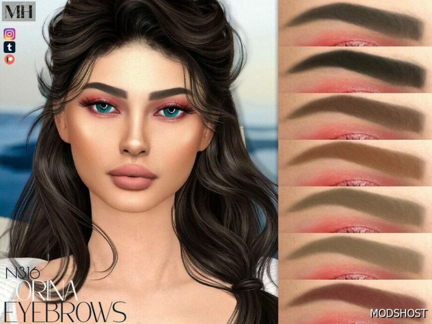 Sims 4 Eyebrows Hair Mod: Corina Eyebrows N316 (Featured)