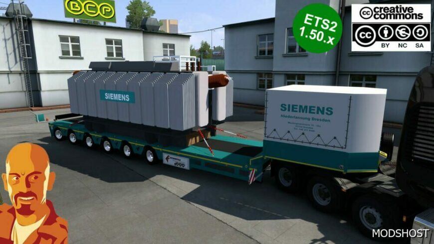 ETS2 Trailer Mod: 95TN Siemens Transformator V1.1 1.50 (Featured)