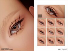 Sims 4 Female Makeup Mod: Maxis Match 2D Eyelashes N110 (Featured)