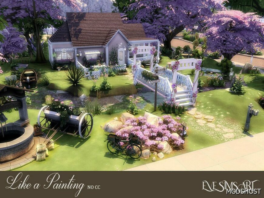 Sims 4 House Mod: like A Painting (NO CC) (Featured)