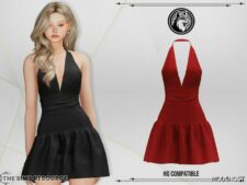 Sims 4 Dress Clothes Mod: Carrie Dress (Image #2)