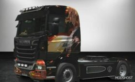 ETS2 Scania Mod: Rengoku Skin of Kimetsu NO Yaiba/Demon Slayer for Scania R (Featured)