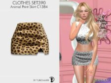 Sims 4 Teen Clothes Mod: Animal Print Skirt & TOP (Featured)