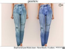 Sims 4 Teen Clothes Mod: Boyfriend LOW Waist Jeans (Image #2)