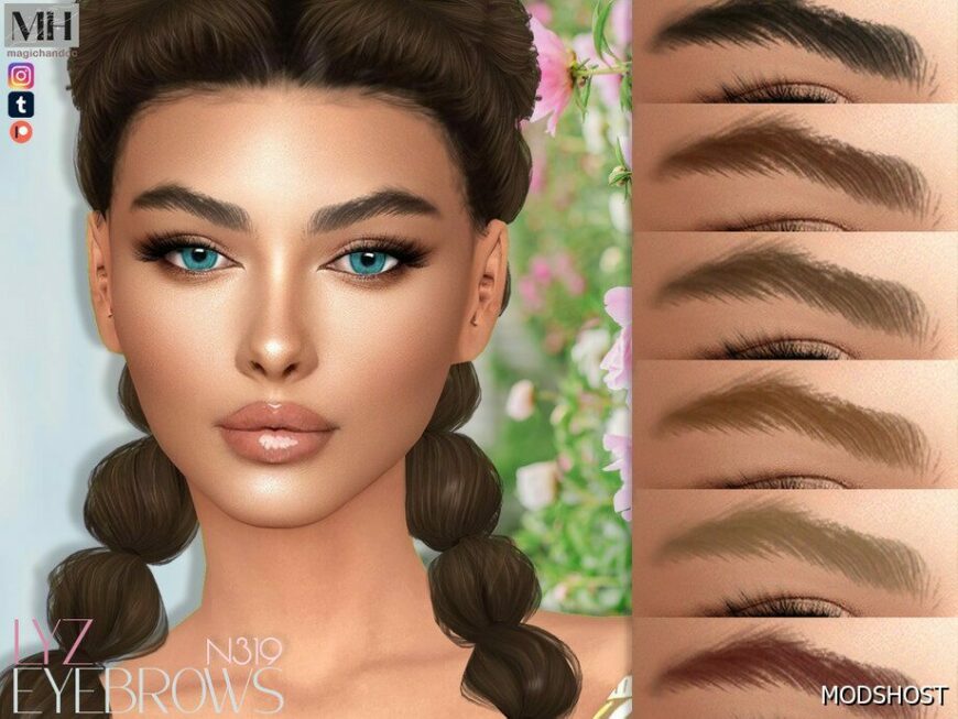 Sims 4 Eyebrows Hair Mod: LYZ Eyebrows N319 (Featured)