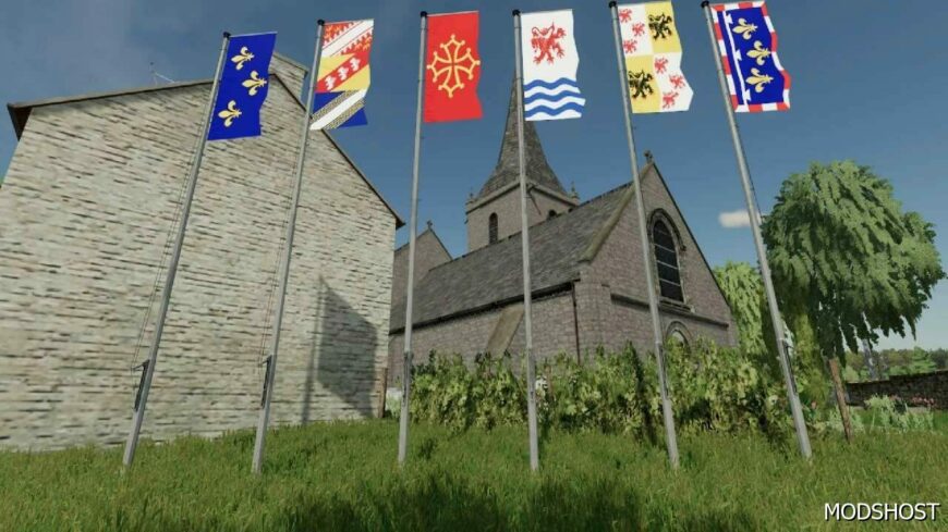 FS22 Placeable Mod: French Regions Flags Pack V3.0 (Featured)