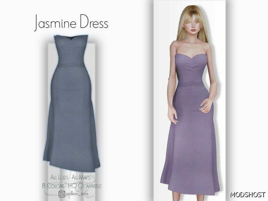Sims 4 Dress Clothes Mod: Jasmine Dress – ACN 440 (Featured)