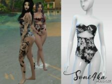Sims 4 Swimwear Clothes Mod: Dark Summer Swimsuit (Featured)