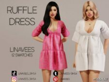 Sims 4 Elder Clothes Mod: Juliette – Ruffle Dress (Image #2)