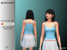 Sims 4 Elder Clothes Mod: Tank TOP with BOW (Image #3)