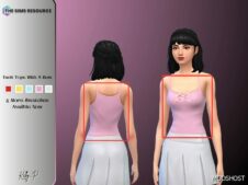 Sims 4 Elder Clothes Mod: Tank TOP with BOW (Image #4)