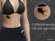 Sims 4 Spider Chest Tattoo for Female mod