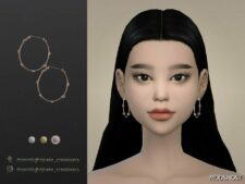 Sims 4 Female Accessory Mod: Earrings N12 (Image #3)