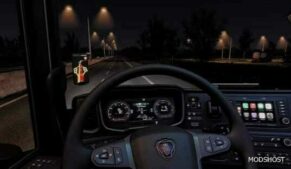 ETS2 Scania Next GEN Tachograph Warning Light & Overspeed Warning 1.50 mod