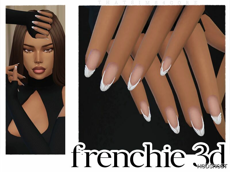 Sims 4 Frenchie 3D Nails mod