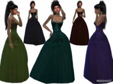 Sims 4 Elder Clothes Mod: Cora Evening Dress (Featured)