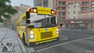 GTA 5 2016 Bluebird School Bus Flat Nose Addon mod