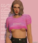 GTA 5 Player Mod: Babygirl Crop TOP for MP Female (Image #4)