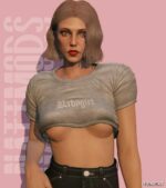 GTA 5 Player Mod: Babygirl Crop TOP for MP Female (Image #5)