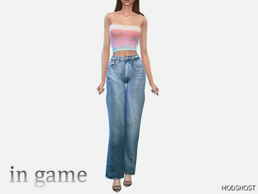 Baggy Balloon MID Waist Jeans Sims 4 Clothes Mod - ModsHost