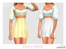 Sims 4 Dress Clothes Mod: Felice Dress (Featured)