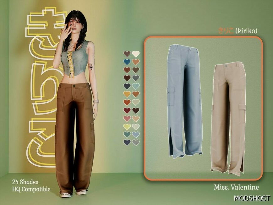Sims 4 Bottoms Clothes Mod: Kiriko Pants (Featured)