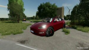 FS22 Tesla Car Mod: Model Y Performace 2024 V1.0.2 (Featured)