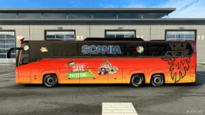 ETS2 Scania Touring Bus Skin for Palestine 1.50 mod