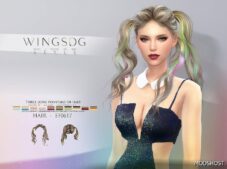 Sims 4 Female Mod: Wings Ef0617 Three Long Ponytails of Hair (Featured)