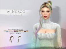 Sims 4 Wings Ef0622 Unilateral High Ponytail mod