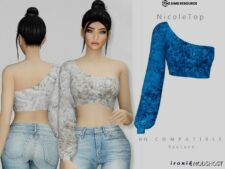 Sims 4 Female Clothes Mod: Nicole TOP (Featured)