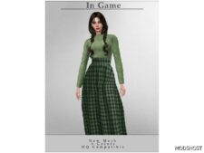 Sims 4 Female Clothes Mod: Long Skirt B-100 (Featured)