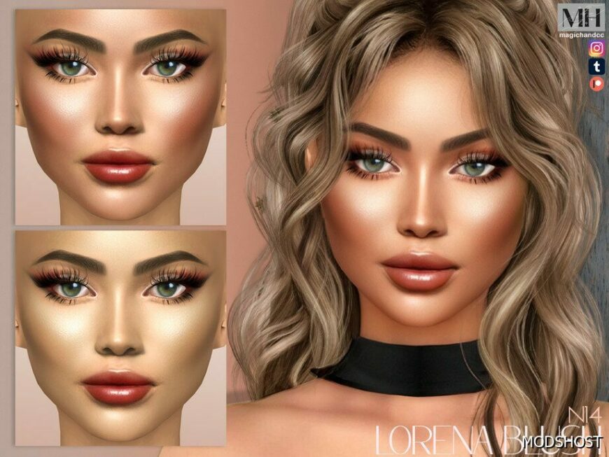 Sims 4 Female Makeup Mod: Lorena Blush N14 (Featured)