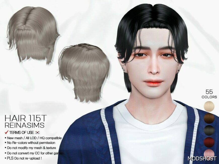 Sims 4 Male Mod: Reina TS4 Hair 115T (Featured)