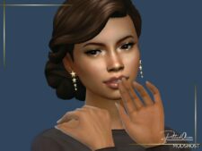 Sims 4 Female Accessory Mod: Starfall Earrings (Image #2)