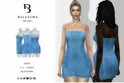 Sims 4 Female Clothes Mod: Bandeau Lace-Up Mini Dress (Featured)