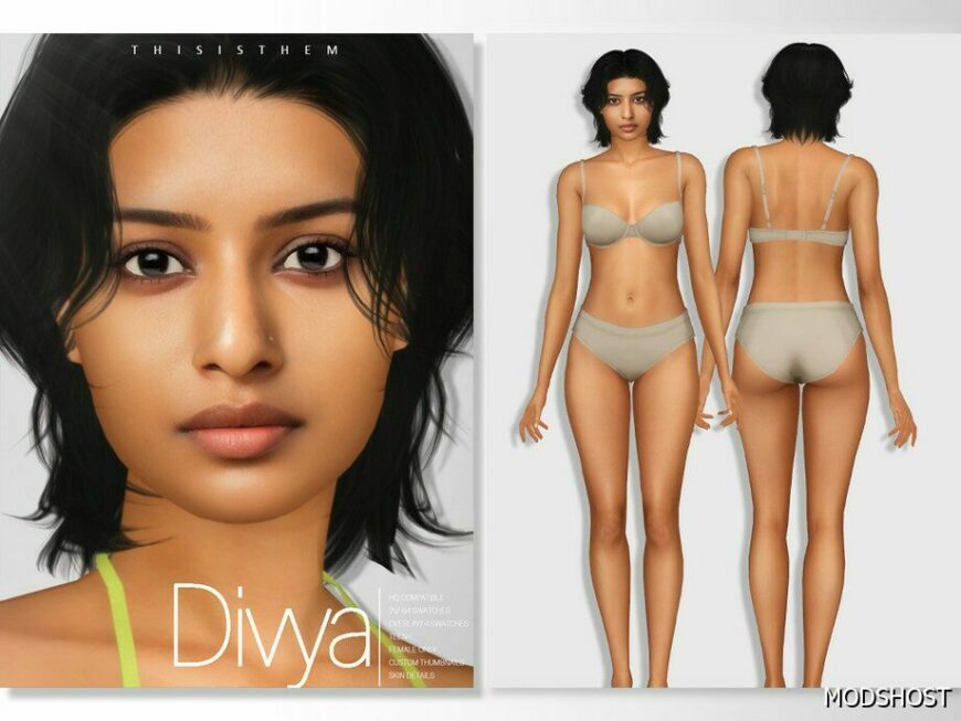 Sims 4 Female Skintone Mod: Divya Skin (Featured)