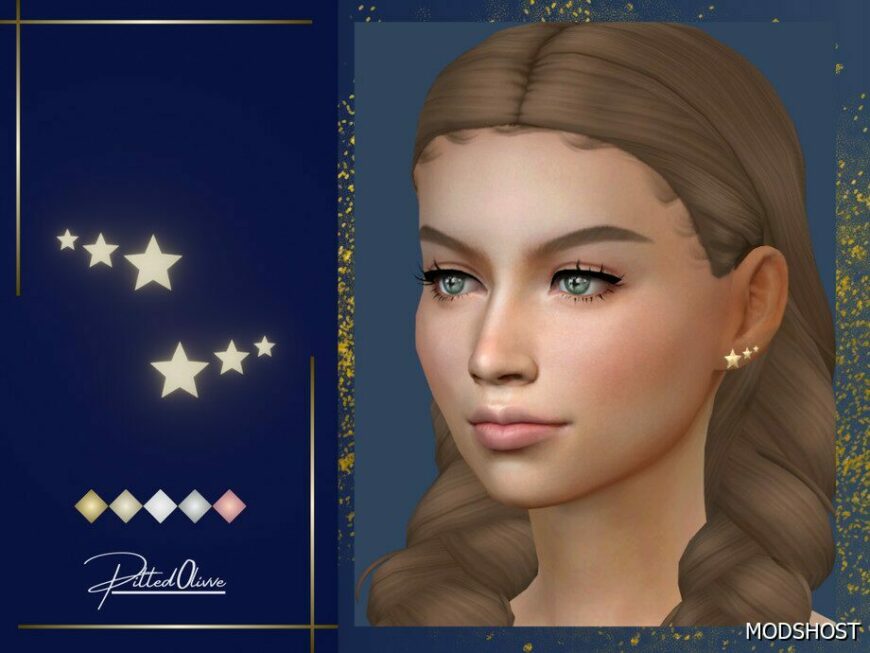 Sims 4 Female Accessory Mod: Starfall Studs (Featured)