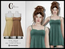 Sims 4 Adult Clothes Mod: Short Dress D-290 (Image #2)