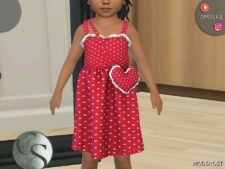 Sims 4 Female Clothes Mod: Toddler Outfit 431 – Dress (Featured)