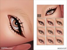 Sims 4 Female Makeup Mod: Eyeliner with Eyeleshes N347 V2 (Featured)
