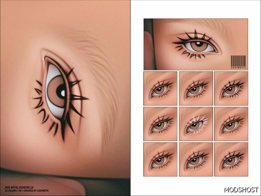 Sims 4 Female Makeup Mod: 2D Eyelashes N118 (Featured)